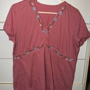 Embroidered Mauve Women's Top